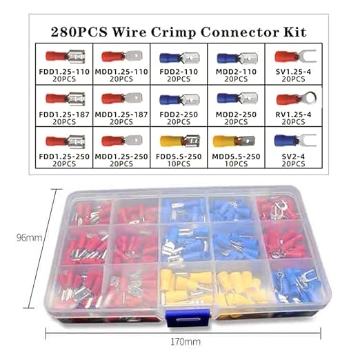 300PCS INSULATED WIRE ELECTRICAL CONNECTORS ASSORTMENT