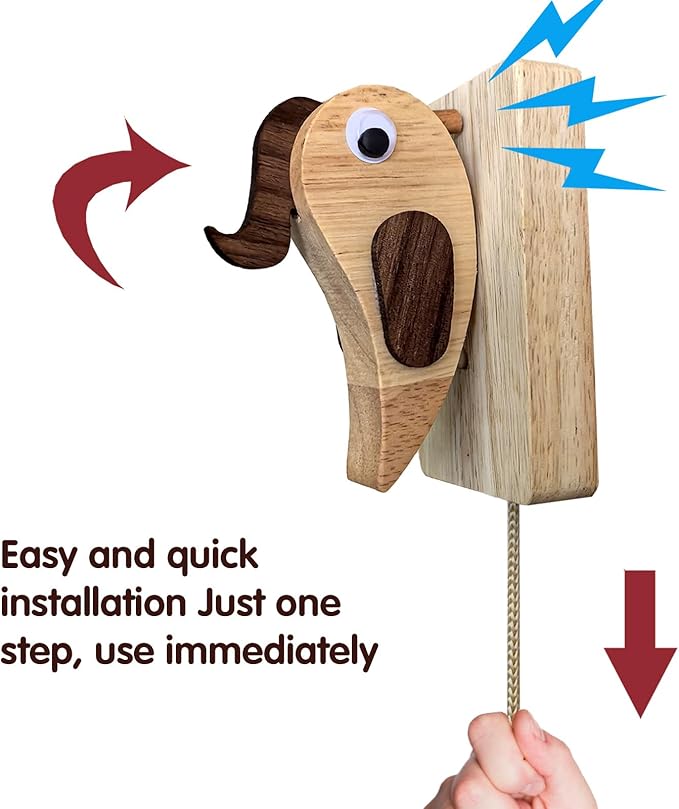 SELF-ADHESIVE WOODEN DOOR KNOCK BELL