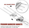 3-WAY STAINLESS STEEL BBQ SKEWER WITH PUSH ROD DESIGN (2 PIECES)