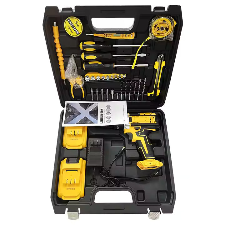 24V LITHIUM DOUBLE BATTERY CORDLESS DRILL SET (34 PCS)
