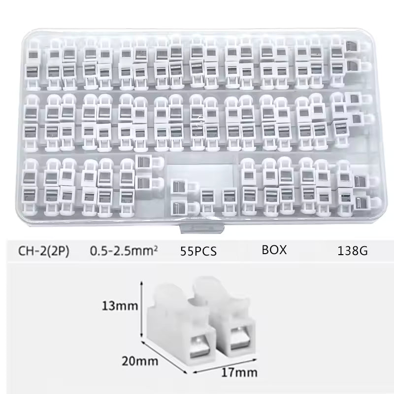 BOX 55 PCS – CH-2 Spring Wire Quick Connector Set