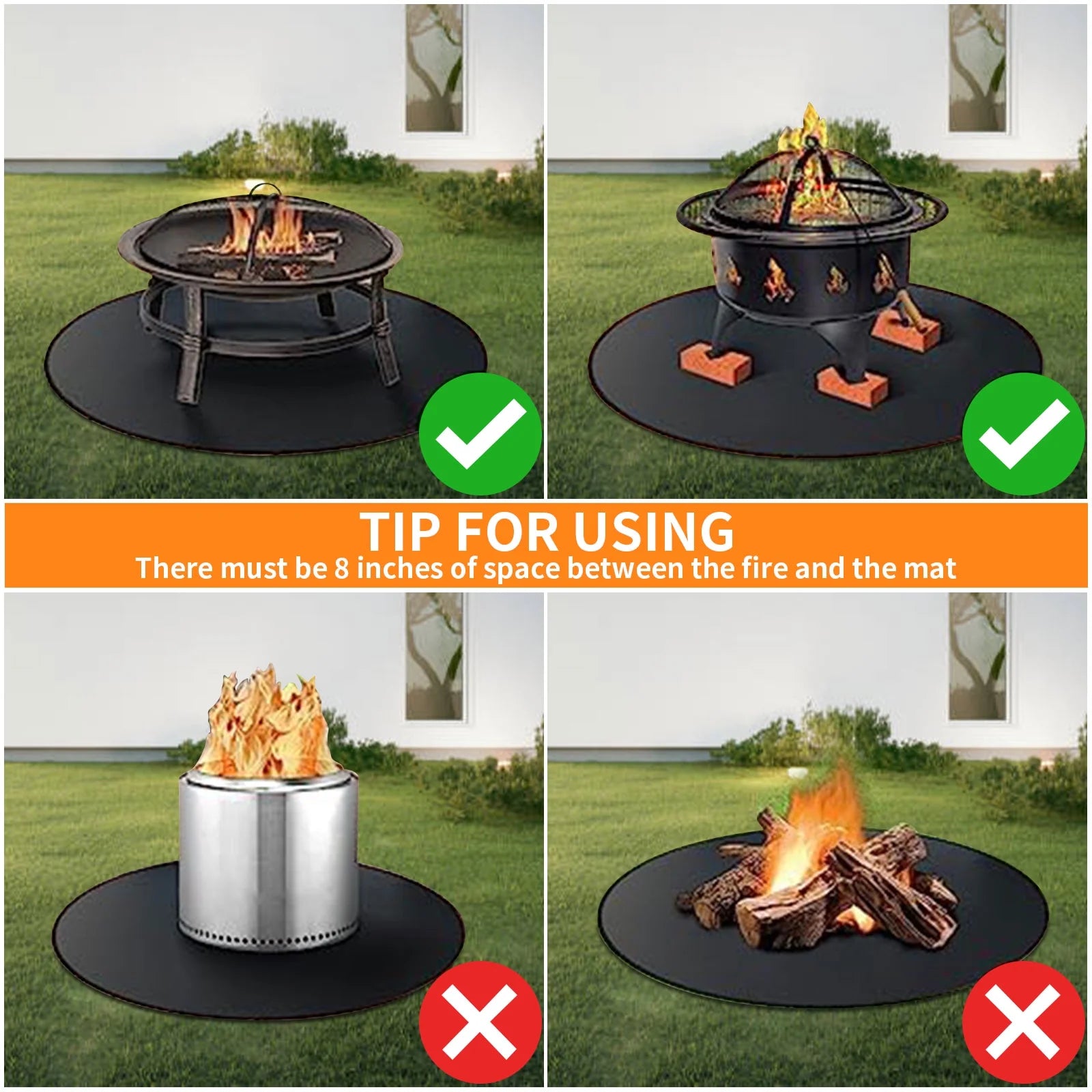 36-Inch Fire Pit & Grill Mat
