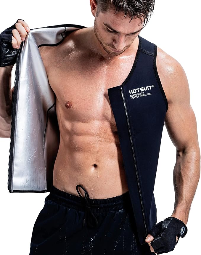 HOTSUIT Full Zipper Heavy Sauna Vest for Men