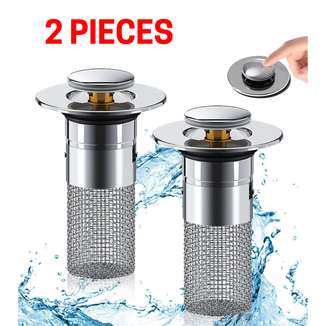 2-IN-1 POP-UP SINK PLUG WITH HAIR CONTAINER (2 PIECES)